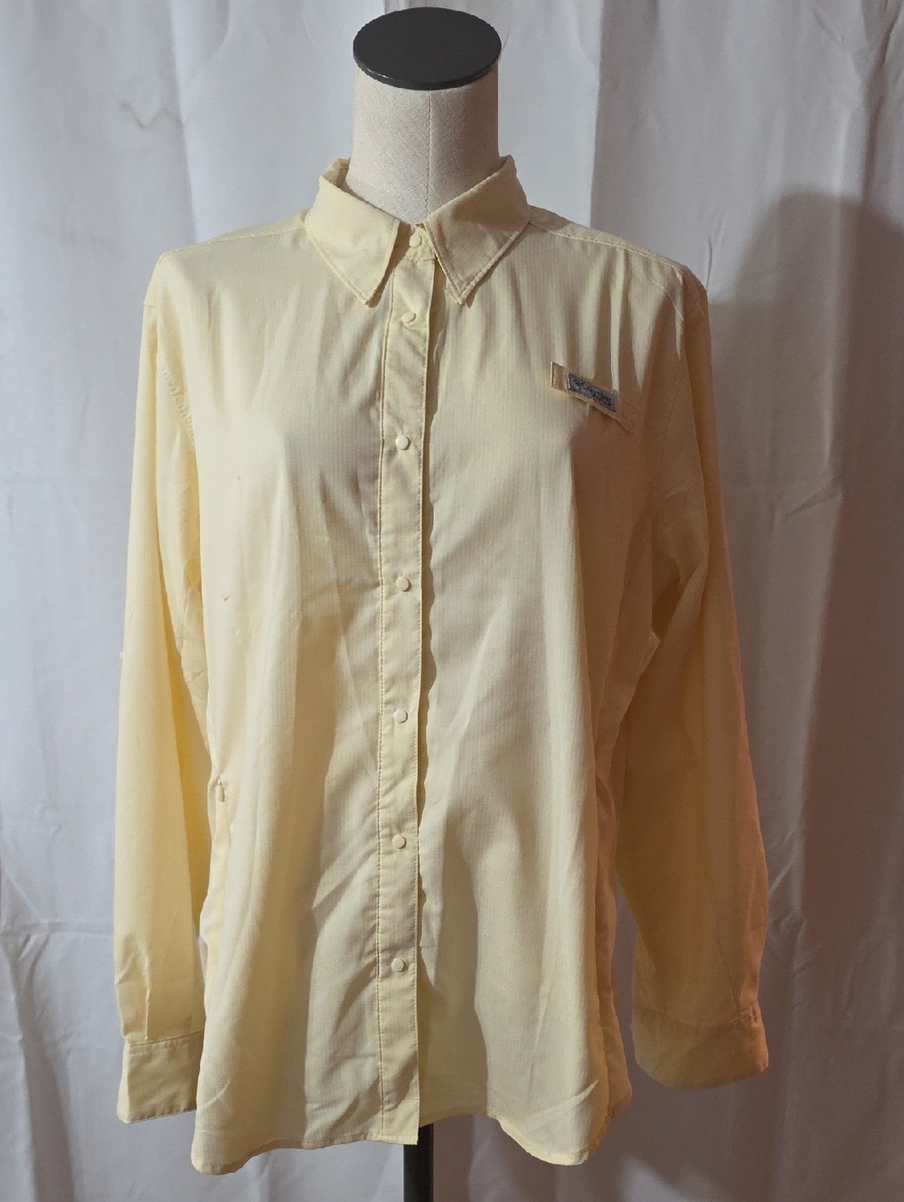Light Yellow Long-Sleeve Button-Up Blouse
